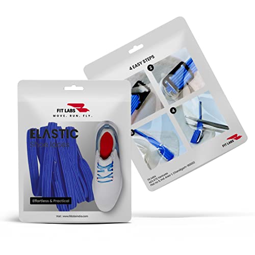 Image of No Tie Shoelaces for Kids and Adult - Elastic Flat Shoelaces for Sneakers, Boots, Board Shoes, Casual Shoes - One Size Fits All - Pack of 1 Pair (Royal Blue)