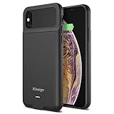 XDesign 3000mAH Battery Case for Apple iPhone Xs 2018 and iPhone X 2017 [Black] Portable Backup Battery Power Bank Protective Charger Case Extended Juice Charger (Lightning Port Compatible)