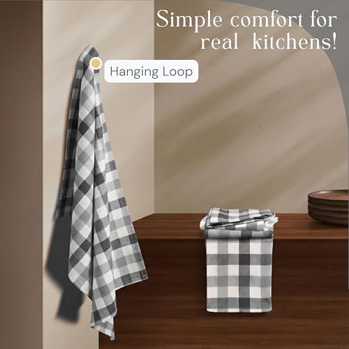 Image of Multi Check Tea Towels 4 Pack Combo, 18 inchx26 inch, Dish Towels for Kitchen Drying, Reusable Rags, Absorbent, Washable Cloths, Cleaning Towels for Dishes - Multi Pack