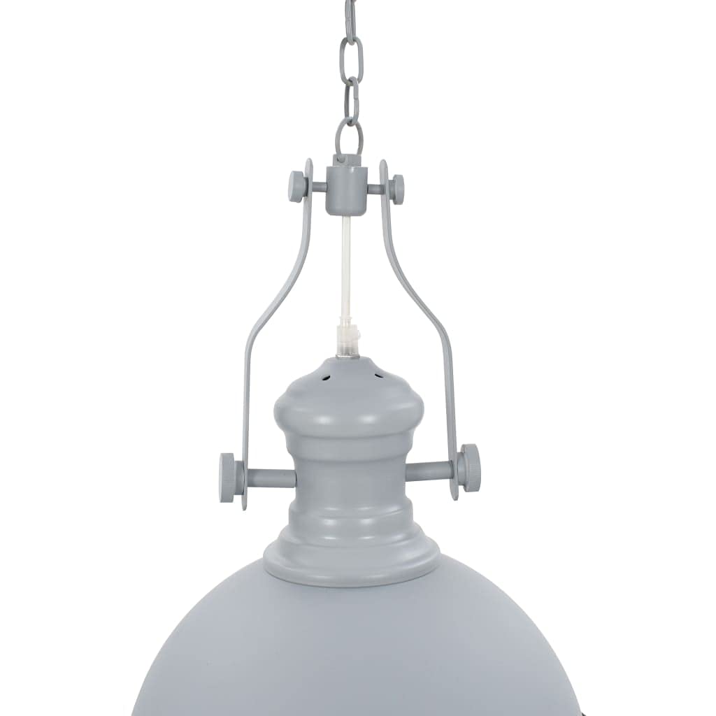 vidaXL Deckenleuchte Industriell Pendelleuchte Hängeleuchte Pendellampe Hängelampe Deckenlampe Wohnzimmer Lampe Leuchte Grau Rund E27 Acryl