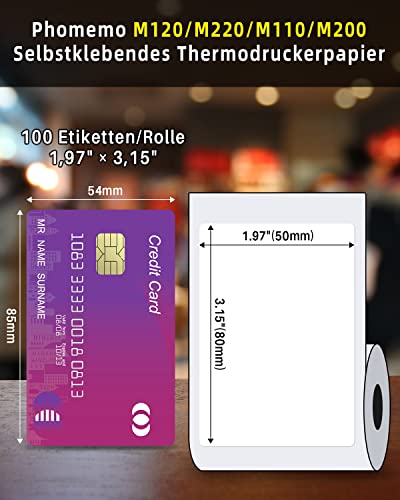 Code barres et aliments identifiés par étiquettes Phomemo M110 50x80mm