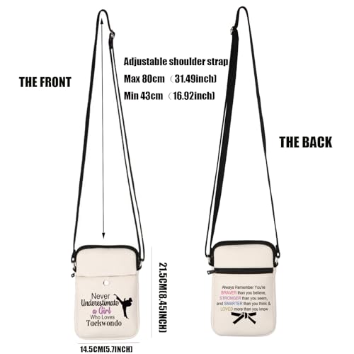 PXTIDY Taekwondo Crossbody Bag Karate Taekwondo Trainer Gift Crossbody Bag Karate Gifts Taekwondo Gifts Martial Arts Gifts2