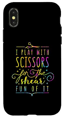 iPhone X/XS I Play With Scissors for the Shear Fun of it - Humor Hair Case