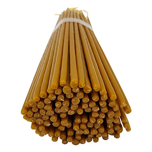 100 Natural Pure Beeswax Taper Candles 9 Inch Tall Church Jerusalem Holy Land Scented Candle Gift Box #TOP7