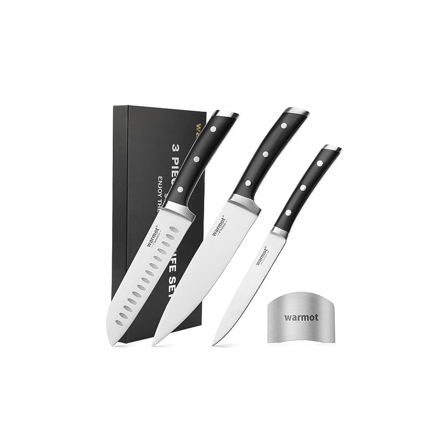 warmot-Professional-Kitchen-Knife-Set-3-Pcs-Chef-Knife-Set-Sharp-Knives-Sets-for-Kitchen-High-Carbon-Stainless-Steel-Cooking-Knife-Triple-Riveted-Handle-with-finger-protectors-with-Gift-Box warmot® Professional Kitchen Knife Set, 3 Pcs Chef Knife Set Sharp Knives Sets for Kitchen High Carbon Stainless Steel, Cooking Knife Triple Riveted Handle with finger protectors with Gift Box
