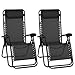 Price comparison product image DNY 2 x Textoline Reclining Garden Chair Beach Sun Lounger Recliner Chairs in Black Weatherproof Textoline RRP £199.99