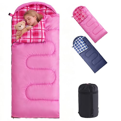 Uniqwamer Kids Sleeping Bag for Girls Boys - 4 Seasons Cold...