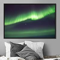Framed Canvas Wall Art Dayspring Astronomy & Space Contemporary Cosmic Dramatic Green Group Photography Realism - 16x24 inches
