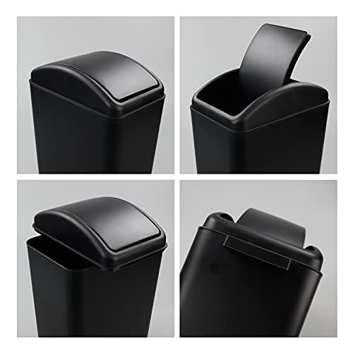 Caneca de basura plástica con tapa abatible, 4.2 galones miniatura 3