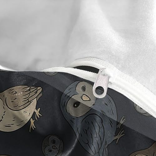 Housse de couette hibou microfibre résistante King 220x240 - 8