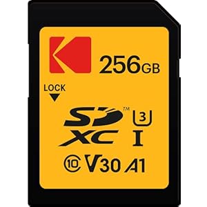 Kodak SD Card 256GB UHS-I U3 V30 Ultra – 95MB/s Max Read Speed – Write Speed 85MB/s Max – Storage of 4K Ultra HD Videos and HD Photos – SD Card
