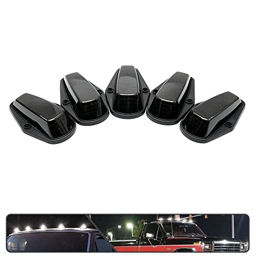 Mingrui Test 5Pcs White Led F150 Cab Roof Marker Light For Ford F150 F250&F250Hd 1984-1996, F350 1984-1997 Top Clearance Light Roof Running Light Pickup Truck Smoked Lens #TOP4