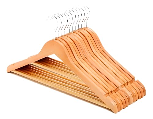 La Mejor Selección de Ganchos para abrigos - 5 favoritos. 43 GOODBUY-12 Ganchos de Madera Premium para Ropa, Perchas Resistentes y Antideslizantes con Gancho Giratorio 360°, Ideales para Pantalones, Abrigos y Ropa Pesada, Elegantes y...