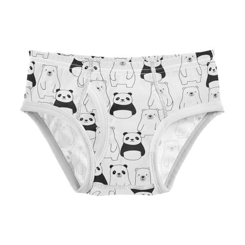 CHIFIGNO Underwear for Boys Cute Panda Bear White Cotton Boys Briefs Printed Breathable Underwear Briefs