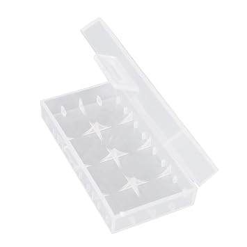 1Pc Transparent 18650 Battery Storage Box Case Container Durable Battery Holder with Lid Holds 2 18650 Batteries-POOWE