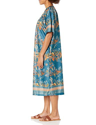 Image of AmeriMark Casual Women's Patio Muumuu House Dress Loose Comfortable Short Sleeve Sun Dress Lounger Gown Sleepwear for Ladies