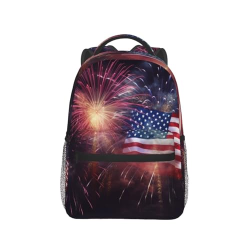 Sac à dos décontracté motif feu d'artifice pour ordinateur portable - 6