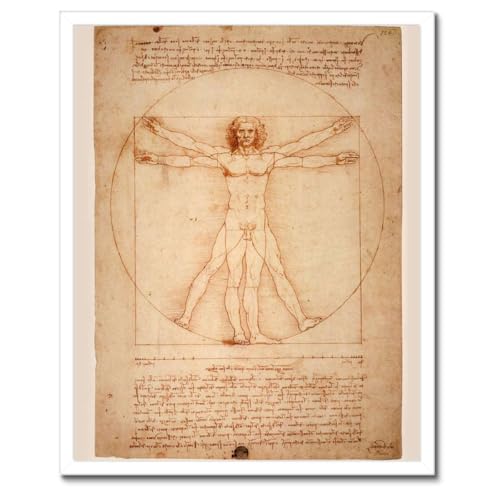 Poster da Vinci Homme de Vitruve pour décoration murale de bureau