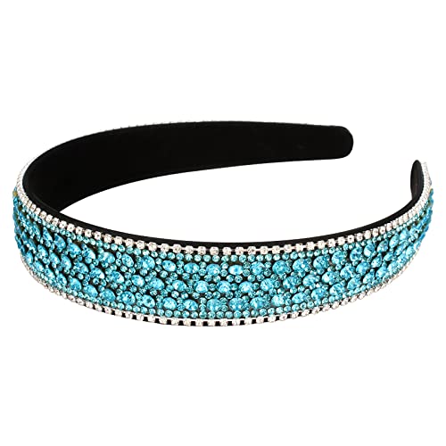 Wecoe Headband, Women's and Girls' Rhinestone Headband, Blue, Fashion Headband, Nonslip, Bling, Sparkly, Crystal, Diamond, Thin Hair Band, Holiday Birthday Gift, Formal Hair Accessories
