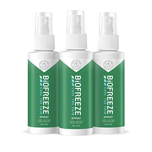Biofreeze Pain Relieving Spray, 118ml, 3 Pack Bundle, Cooling Topical Analgesic, On-the-Go Use, Long Lasting, Soothing, Targeted Pain Relief, Cold Therapy, Fast Acting for Muscle, Joint, & Back Pain