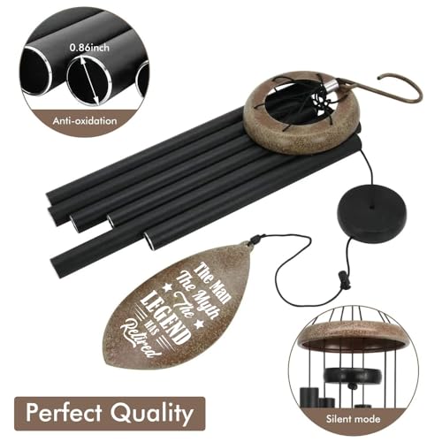 Image of ASTARIN Personalized Happy Retirement Gift, Custom Name Retirement Wind Chimes for Women Men, 35 inch Large Deep Tone Wind Chime Retire Gifts for Co-Workers Boss Friends Parents