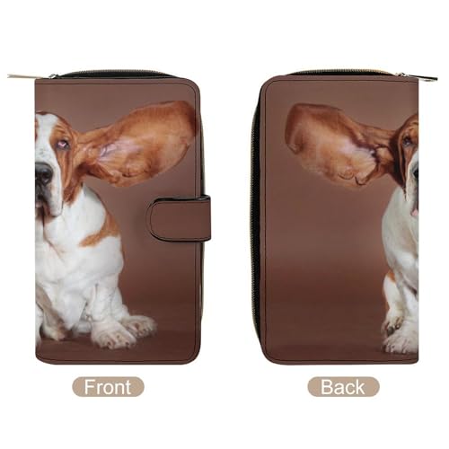Basset Hound Dog Flying Ears Funny RFID Blocking Wallet Slim Clutch Organizer Purse with Credit Card Slots for Men and Women, 19.7x11x3.5cm, style3