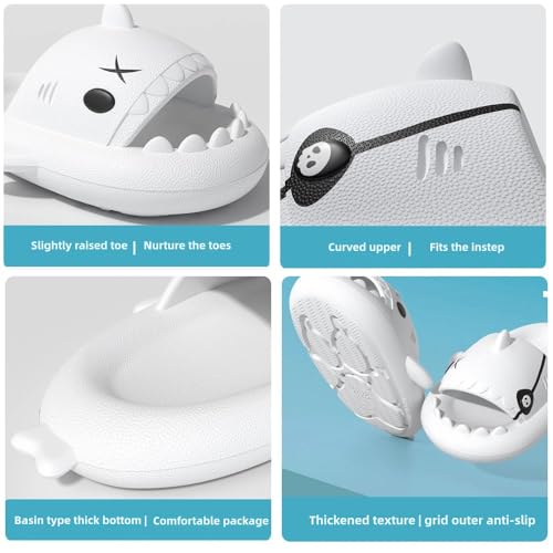 Pirate Shark Slides,Big Eye Shark Slides,Anti-Slip Open Toe Cloud Shark Super Soft Slippers Sandals for Indoor & Outdoor2