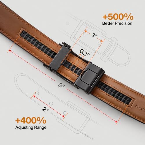 BULLIANT Men's Ratchet Leather Belt Trimmable 1 3/8“-Gift Boxed - thumbnail 4