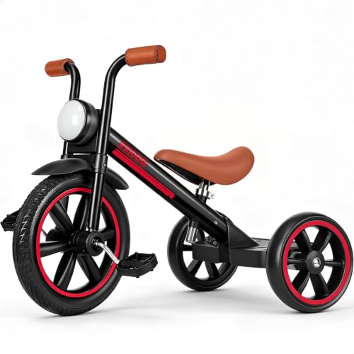 KRIDDO Tricycle for Toddlers 2-5 Years: Rubber Front Wheel...