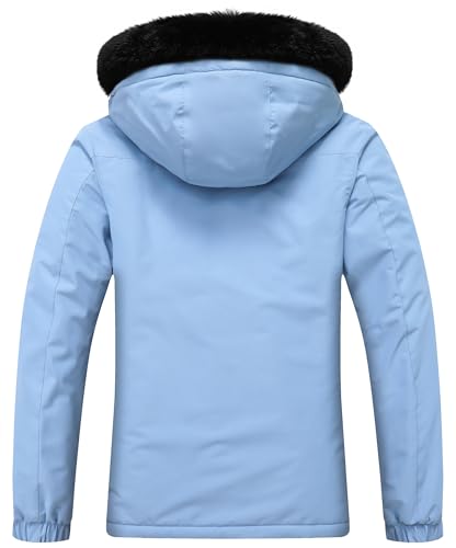 Image of MOERDENG Women's Ski Jacket Waterproof Warm Winter Coat Hooded Snowboarding Jacket Versatile for Hiking & Winter Activities