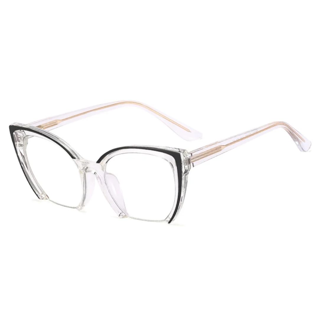Montature per occhiali da sole retrò Cat Eye da donna, semi-senza montatura, montature per occhiali da uomo alla moda