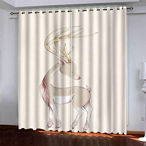 Rideaux occultants à oeillets rose blanc thermique chambre - 4