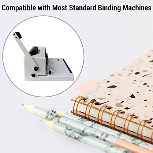 6 Stück 2,5 cm Durchmesser 23 Löcher Metalldraht Binderücken Bindung Cinch Drahtbindung Twin Loop Drähte Spirale Doppelschlaufe Drahtbinderinge Spulen für Schule Büro Dokument Notizbuch Herstellung