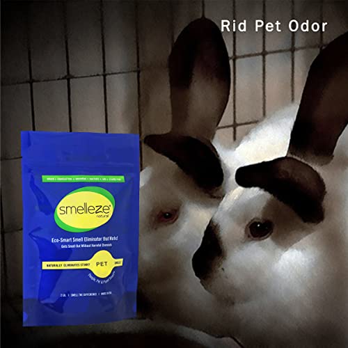 Smelleze Natural Pet Odor Eliminator Deodorizer: 2 Lb. Unscented Granules Rids Strong Pet Waste Stench. Perfect For Pet Or Small Animal Habitats. Mix With Bedding. #TOP3