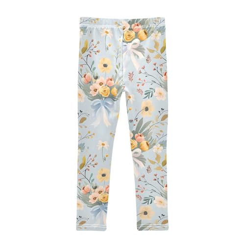 Bouquet Flowers Girls Leggings Ultra Soft Compression Yoga Gym Pants for Kids 4-10T2