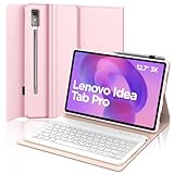 IVEOPPE Cover Tastiera Lenovo Idea Tab Pro 12.7 Pollici 2025, Custodia Tastiera Italiano Bluetooth Staccabile per Lenovo Xiaoxin Pad Pro 12,7 2025, Rosa