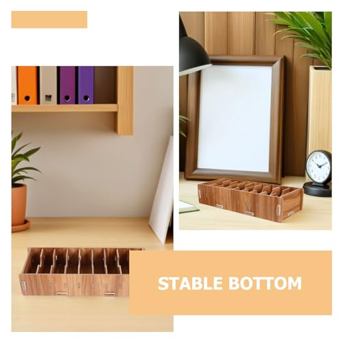 Tarjetero de madera con divisor desmontable contra el caos de notas 4