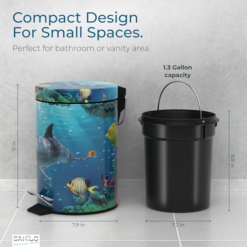 Caneca de Basura Sanilo Pequeña para Baño con Tapa 1.3 galones miniatura 5