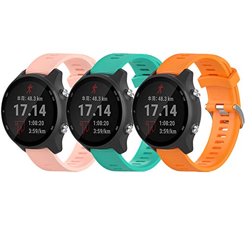 QGHXO Band for Garmin Forerunner 245, Soft Silicone Replacement Band for Garmin Forerunner 245 / Forerunner 645 (No Tracker, Replacement Bands Only)