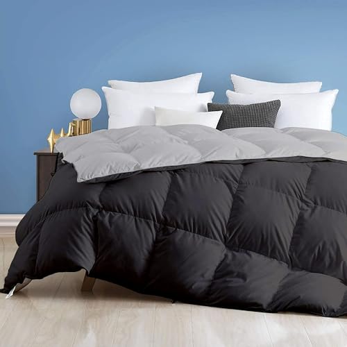 Image of Day Care - 400 GSM Hotel Quality-Down Alternative Reversible Comforter (90 inch x 90 inch Inches /228cm x 228cm) - Comforter Queen Size|Black /Silver
