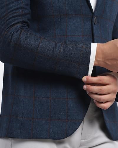 Image of Blackberrys Men Navy Checks Blazers