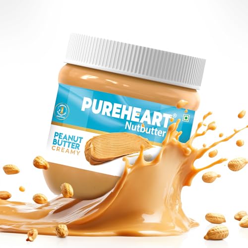 Image of Pureheart Nutbutter Creamy Peanut Butter 100 gm | Natural & Premium Roasted Peanuts | High Protein, Rich in Fiber | Zero Trans Fats | for Tasty Breakfast & Post Workout Protein Snack
