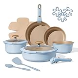 【Titanium Reinforced Nonstick Coating】Enjoy truly effortless cooking with our Titanium Reinforced nonstick Coating that makes food release seamless. This superior nonstick experience is designed to last for the long run, resists scratches, offering 1...