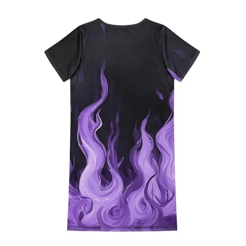 Kids Toddler Dress for Girls 3-14Y Summer Cute Dresses Short Sleeve Swing Shirt Dress Home Play Clothes4