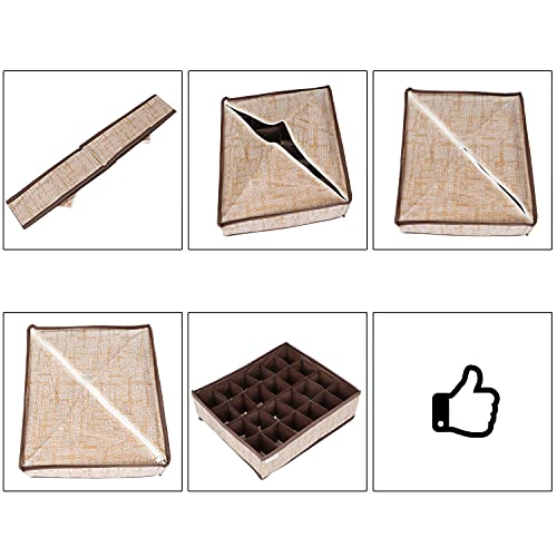 Image of HOKIPO Undergarment Organizer Storage Box for Drawers Bra Panty Socks Tie Lingerie Organizer for Wardrobe (IN-332)