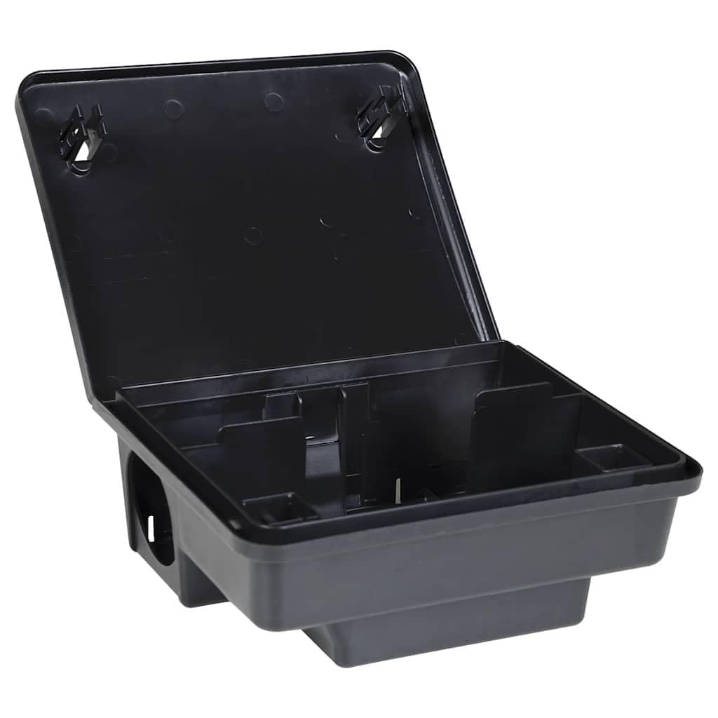Mausefallen STK. Schwarz aus Polypropylen 23x19x9, mit Köderhalter und Sicherheitssystem, Wiederverwendbar, Innen und Außen Einsatz für Nagetierbekämpfung im Wald und Revier