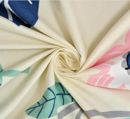 Image of DECOMIZER Super Soft Glace Cotton King Size AC Comforter II Blanket II Duvet for Double Bed with 1 Flat Bedsheet and 2 Pillow Cover - 4 Piece Comforter Set - Blue Sunflower