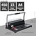 Spiral Binding Machine, 21-Hole, 450 Sheets Capacity, Punch up to 15 Sheets, Comb Binding Machines for Letter Size A5/A4 Paper with 100pcs 1/4