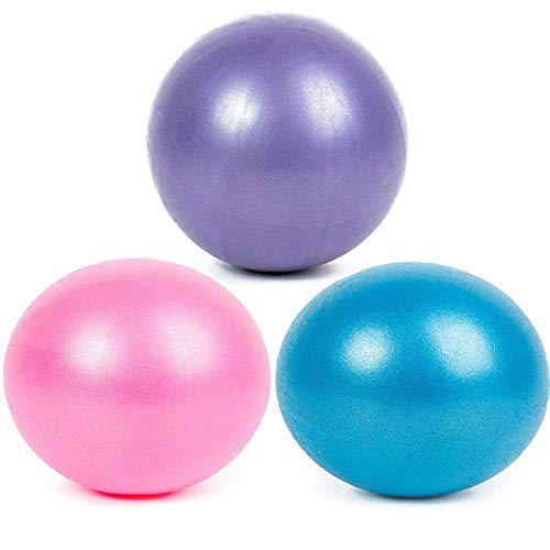 Zivisk - Juego de 3 pelotas de pilates, mini pelota de ejercicio, pelota antideslizante con pipeta inflable para yoga, pilate, silla de bola de oficina, asiento flexible y entrenamiento de núcleo