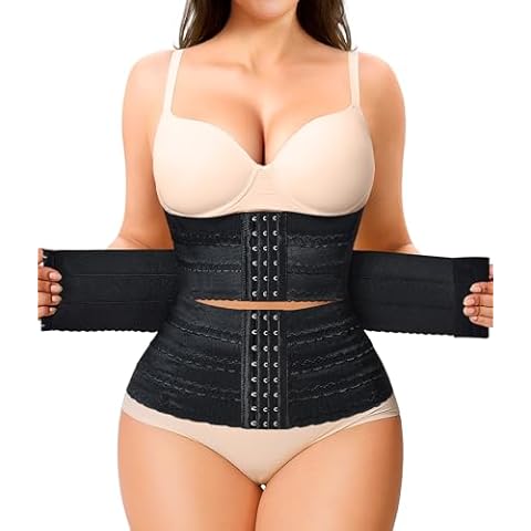 Nebility Waist Trainer for Women Corset Shapewear Tummy Control Segmented Waist Cincher Workout Girdle(Black, M) Cover